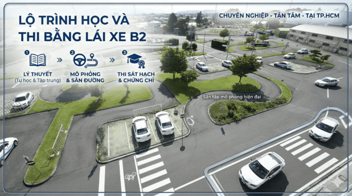 lo trinh hoc va thi bang lai xe b2 tai tp hcm